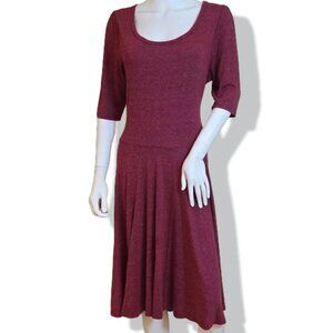 LuLaRoe Nicole Dress Heathered Maroon Midi